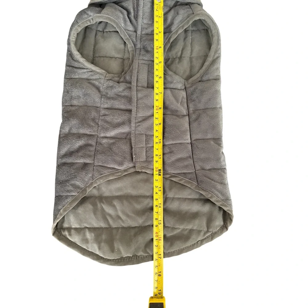 Weighted Quilted Dog Vest Gray Plush Calming Pet Jacket Glass Bead Fill RN100350